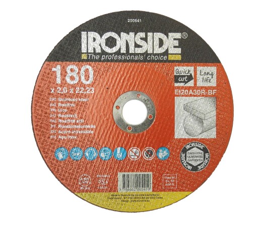Ironside 200541 Kappeskive 180 mm F41 EI20 Inox 180 x 2,0 x 22 mm Maskintilbehør & forbruk