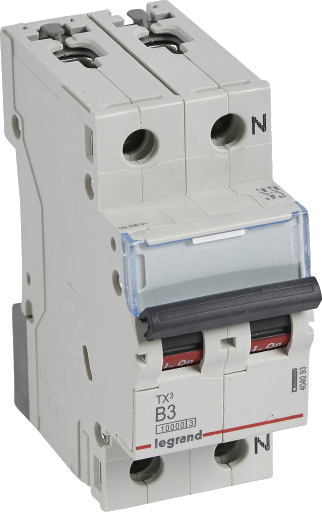 Legrand 5 stk TX³ MCB automatsikring B3 1P+N 2M 10/10kA