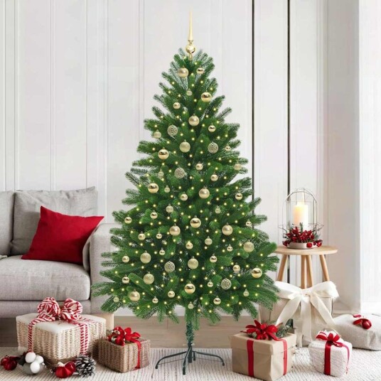  Juletre med 300 LED med stativ grønn 180 cm PE