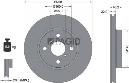 PAGID 54642NC Bremseskive