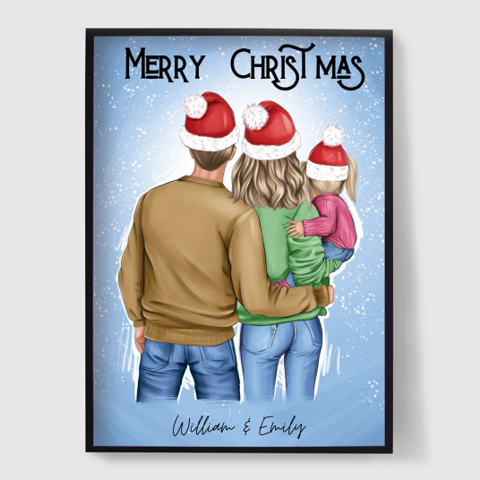 Personlig Plakat Julefamilie Personlig Plakat Julefamilie