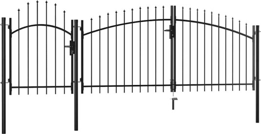 Hagegjerde stål 2,25x4 m svart Hagegjerde stål 2,25x4 m svart