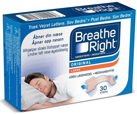Breathe Right Nesestrips 30stk Breathe Right Nesestrips 30stk