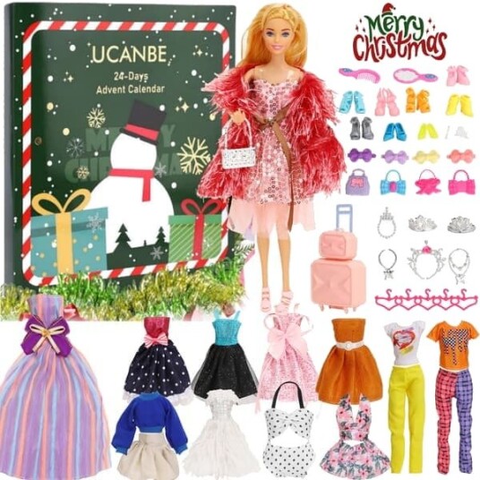 Barbie Prinsessekostyme Overraskelsesboks Nedtelling Juleoverraskelsesboks Adventskalender Prinsessekostyme Jentetilbehør DIY Sett Leke Pr