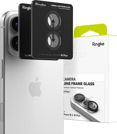 Ringke Camera Frame Protector 2 pack Protective Covers for iPhone 16/16 Plus Black Ringke Camera Frame Protector 2 pack Protective Covers for iPhone 16/16 Plus Black