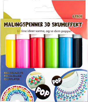 Malingspenner 3D skumeffekt 6 farger
