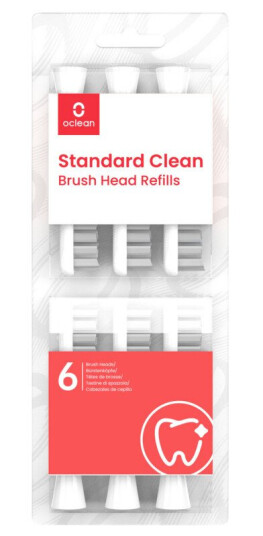OCLEAN STANDARD CLEAN BØRSTEHODER 6 STK, HVITE
