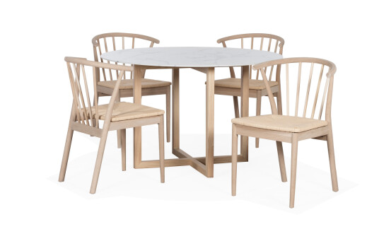 Soffadirekt SELINE/NINNI Spisegruppe 4 stoler Marmor Soffadirekt SELINE/NINNI Spisegruppe 4 stoler Marmor