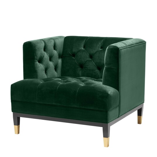 Castelle fåtölj roche dark green velvet