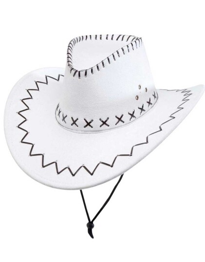 Hvit Cowboyhatt med Svarte Sting