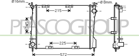 PRASCO RN325R003 Radiator motorkjøling