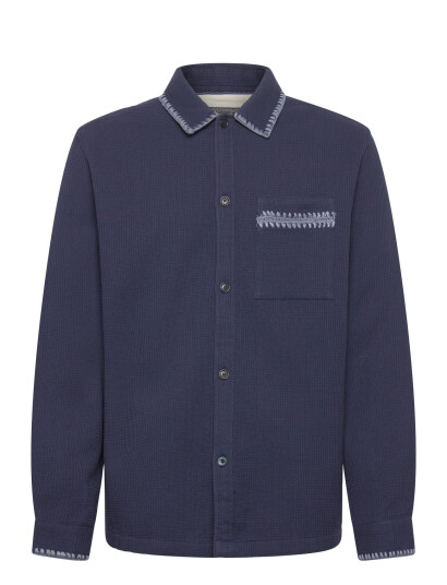 Scotch & Soda Waffle Structure Relaxedfit Shirt Navy M Scotch & Soda Waffle Structure Relaxedfit Shirt Navy M