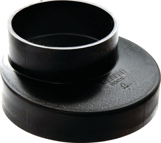 Geberit 160 x 110 mm Eksentrisk Reduksjon PE-HD Sort for Avløpsrør