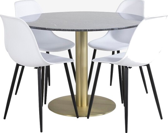 Venture Home   Spisegruppe Estri med 4 Penally spisestoler   Svart