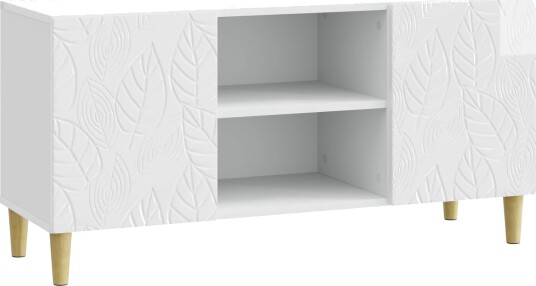 TV skap 102 x 34,5 x 50 cm Høgglans hvit Konstruert tre TV skap 102 x 34,5 x 50 cm Høgglans hvit Konstruert tre