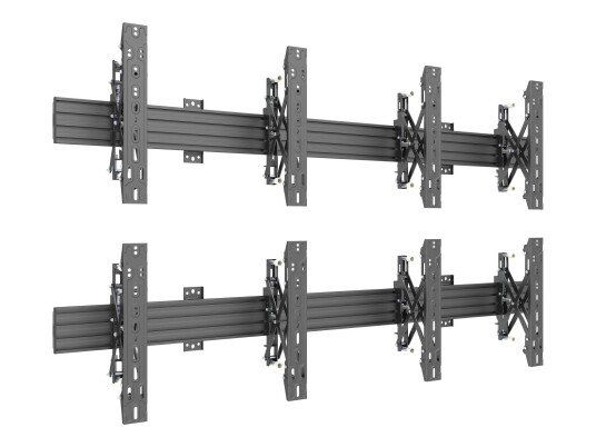 Multibrackets PRO Series M Wallmount Pro MBW2Ux2 Push In Pop Out - monteringssett - justerbar - for 4 LCD-skjermer - svart