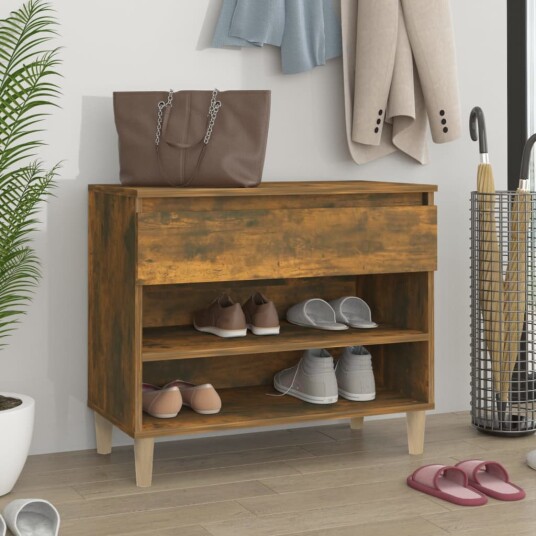 vidaXL Skoskap r?kt eik 70x36x60 cm konstruert tre