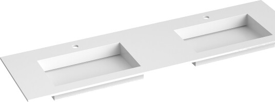 Korsbakken Corian Med Flat Bunn Hvit Matt 160cm Dobbel