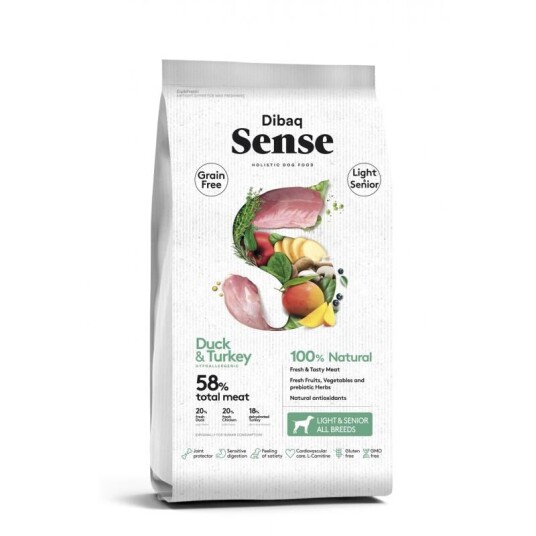 Dibaq Sense Light & Senior Hundefôr 2 kg Kornfritt med Kylling Dibaq Sense Light & Senior Hundefôr 2 kg Kornfritt med Kylling