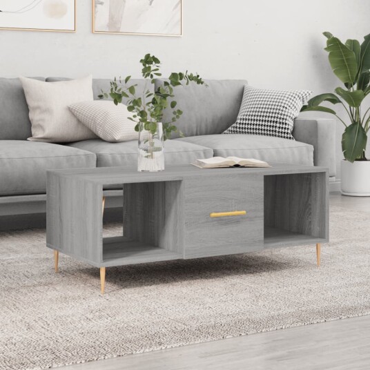 Salongbord grå sonoma 102x50x40 cm konstruert tre 8720845427511