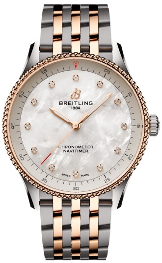 Breitling Dameklokke U77320E61A1U1 Navitimer 32 Hvit/Lær Ø32 mm