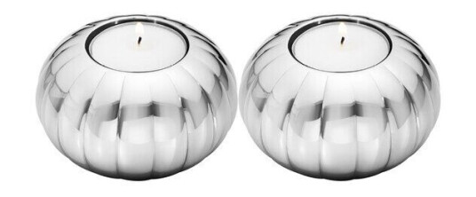 Georg Jensen Bernadotte Lysestaker 2 stk Rustfritt Stål 8,4x4,5 cm