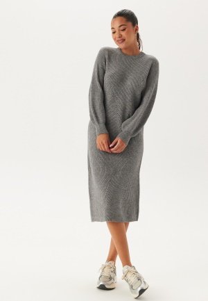 Object Collectors Item Objditte Re L/S KNIT MIDI DRES Medium Grey Melange M Object Collectors Item Objditte Re L/S KNIT MIDI DRES Medium Grey Melange M