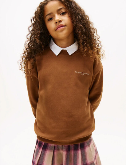Tommy Hilfiger Mini Corp C-Neck Sweatshirt Brown 128