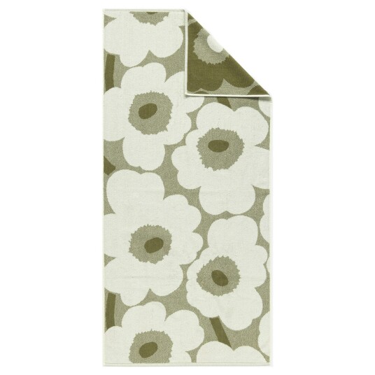 Marimekko Unikko Håndkle 70x150 cm Cream / Green Umber Marimekko Unikko Håndkle 70x150 cm Cream / Green Umber