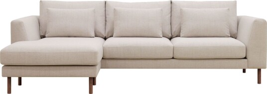 Florenz 3 seters Venstrevendt L formet Sjeselongsofa i Stoff   Beige