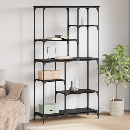 vidaXL Bokhylle Svart Eik 99 x 35,5 x 176 cm Konstruert tre