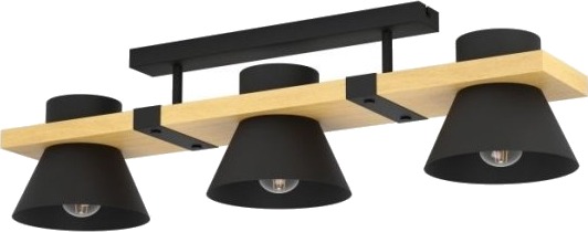 Eglo Maccles Loft 3L E27 Svart/Natur Fsc