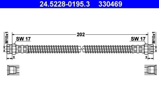 Bremseslange ATE 24.5228 0195.3 Bremseslange ATE 24.5228 0195.3