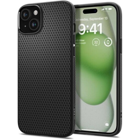 Spigen Liquid Air Deksel til iPhone 15 Plus - Matt Svart
