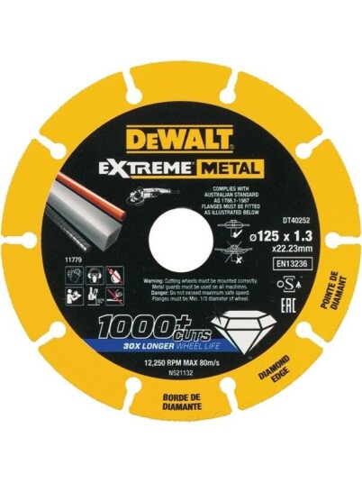 Dewalt DT40252 Diamantkappeskive 125 mm med 22 mm hulldiameter Dewalt DT40252 Diamantkappeskive 125 mm med 22 mm hulldiameter