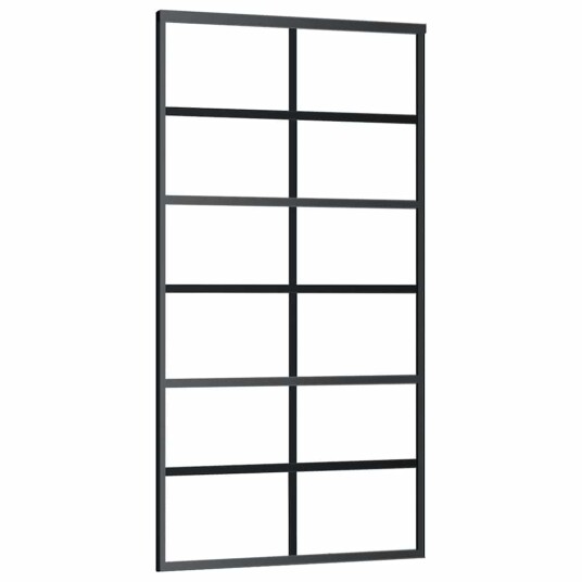 vidaXL Skyvedør med monteringssett svart 102x205 cm ESG-glass