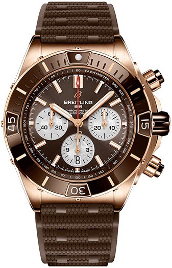 Breitling Herreklokke RB0136E31Q1S1 Chronomat B01 44 Brun/Gummi Ø44