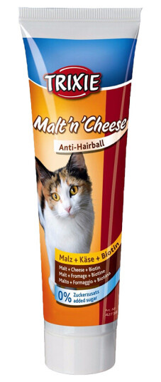 Trixie Anti-Hårball Malt'n'Cheese 100 g - Kattemat for Voksne Katter Trixie Anti-Hårball Malt'n'Cheese 100 g - Kattemat for Voksne Katter