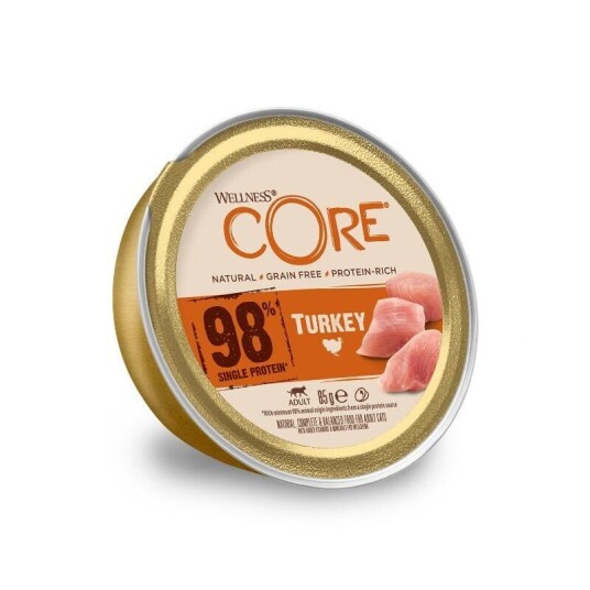 CORE Våtfôr til katt med 98% kalkun, 85 g