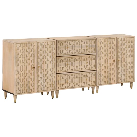 Sideskap 3 stk 60x33x75 cm heltre mango
