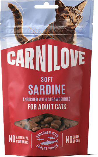 Carnilove Kattesnacks med Sardiner og Jordbær 50 g