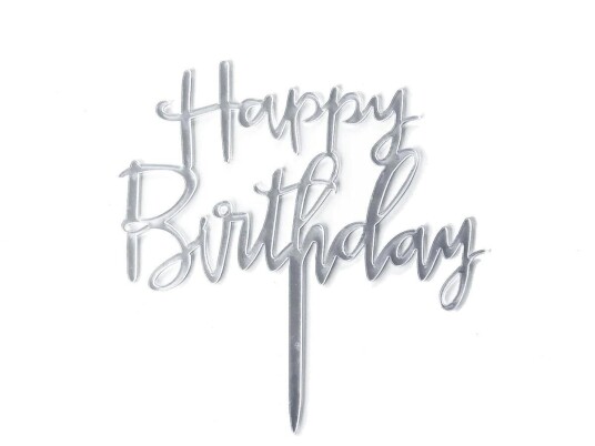Kaketopp Sølv Happy Birthday Kaketopp Sølv Happy Birthday