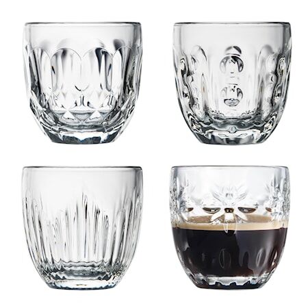 La Rochere Espressoglass 10 cl 4-pakning forskjellige motiver La Rochere Espressoglass 10 cl 4-pakning forskjellige motiver