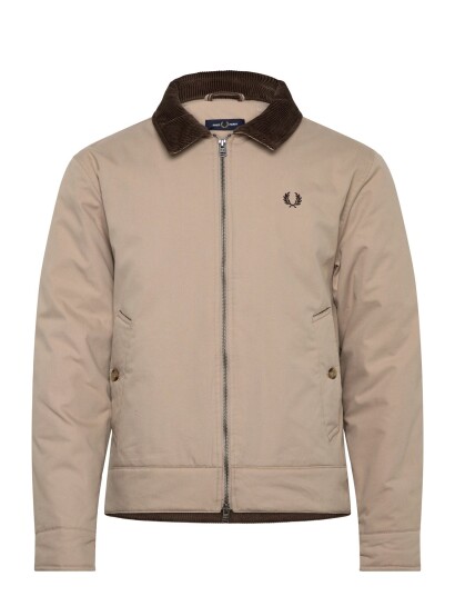 Fred Perry Cotton Caban Jacket   Beige   XXL
