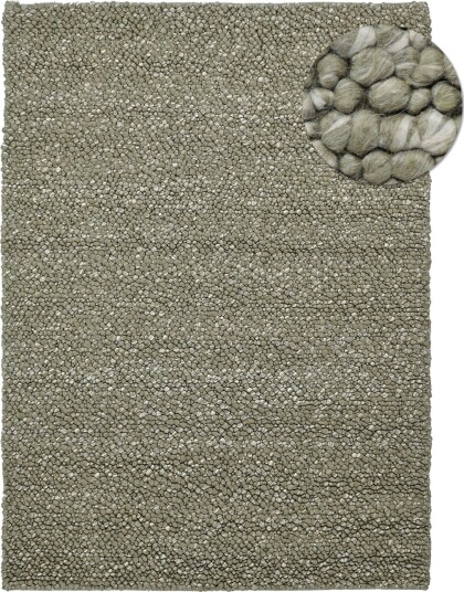 Ullteppe Sala Irregular Wool Bubble mosegrønn/hvit melert Størrelse: 80 x 150 cm