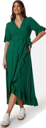 Happy Holly Emmie Viscose Maxi Dress Emerald green 32/34