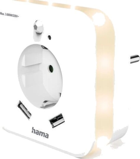 Hama 00223507 Pluggbart Nattlys Hvit Varm Hvit Baderom Soverom Barnerom Korridor Trapper Ip20 Led