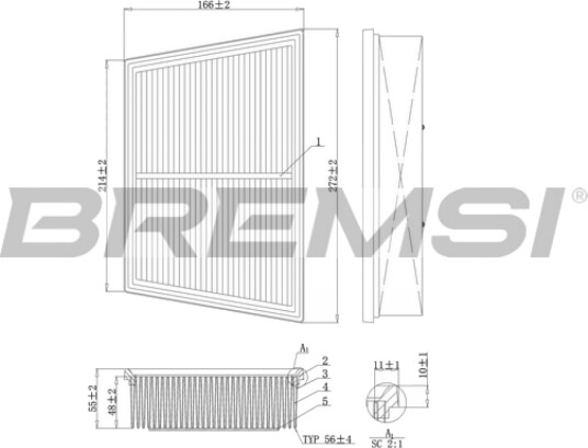 Luftfilter BREMSI FA1208 Luftfilter BREMSI FA1208