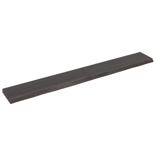 vidaXL Vegghylle m?rkegr? 220x30x6 cm behandlet heltre eik