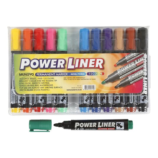 Cc Power Liner Permanente penner - 12-pakning Cc Power Liner Permanente penner - 12-pakning
